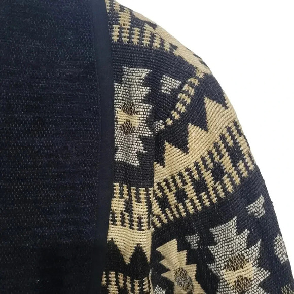 Vintage 1990s Aztec Southwest Cropped Open Front Jacket Large - Picture 2 of 5